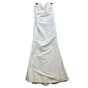 Jim Hjelm Dress Womens Size 10 Beige Satin Strapless Sweetheart A Line Gown Long